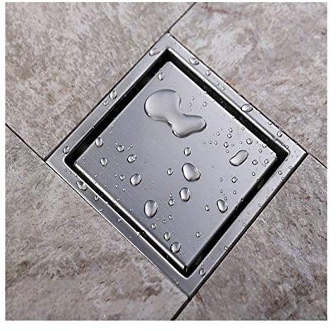 rostfreier Bodenablauf Tile Insert Quadrat-Edelstahl-Bodenablauf Abfall Grates Badezimmer Invisible Dusche-Abfluss-110 X 110 MM oder 150 × 150 mm (Color : 150MM)