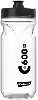 POLISPORT 8644800016 - Bidon vélo modèle C600 de 600 ML. Bouteille d'eau pour Cyclistes sans BPA en Couleur Transparente/Noir/Noir