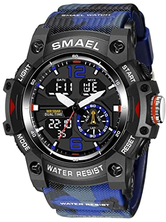 aswan watch Montre Digitale Homme avec Chronomètre, Eclairage, Alarme, Calendrier-Montres Sport avec Bracelet en Silicone