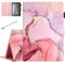 Fancity Case Fits All-New Amazon Kindle Fire HD 10 & 10 Plus (13th/11th Generation, 2023/2021 Release), PU Leather Stand Cover with Smart Auto Wake/Sleep & Pen Holder Card Slot, Marble Pink