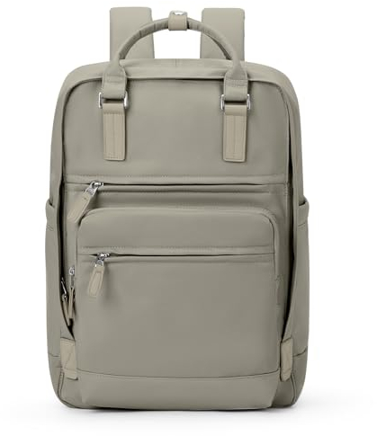 HYC00 Rucksack Damen, Schulrucksack Mädchen Teenager Schultasche Jungen Großen Rucksack Wasserdicht Daypacks,15.6 Zoll Laptop Rucksack für Schule Reise Backpack für Damen Herren,Grau braun