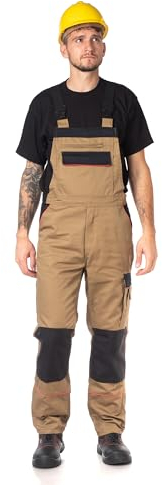 Fortum Salopette da Uomo - Pantaloni Lunghi da Lavoro - Salopette protettive con Cordura - Salopette da Lavoro da Uomo Khaki 52
