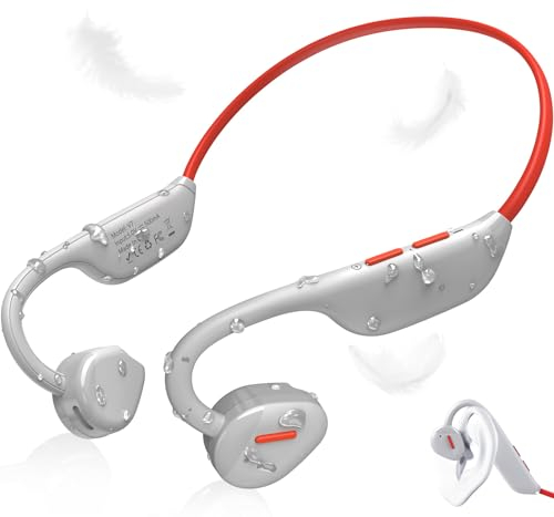 ANCwear Open Ear Kopfhörer Bluetooth 5.3, wasserdichte Kopfhörer kabellos Sport, Ohrhörer Bluetooth für Läufer Fahrradfahren Gym Running Work (Grau)
