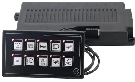 HIMOZEAN 10P KFZ Schalter Panel 12V 24V Hintergrundbeleuchtung Schaltpanel Wohnmobil Wohnwagen LKW Boot Camper schalttafel (Nur Panel wasserdichter)