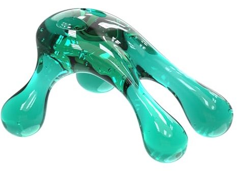 Massagewerkzeug, BVN Triggerpunktmassage Massager 4 Köpfiges Massage Tool Body Massager Trigger Point Körpermassagegerät für Rücken, Nacken, Arme und Beine Zyan