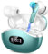 Bluetooth Kopfhörer, Kopfhörer Kabellos Bluetooth 5.3 mit 4 ENC Noise Cancelling Mics, In Ear Kopfhörer Bluetooth Tiefer Deep Bass, 40H Kabellose Kopfhörer IP7 Wasserdicht Earbuds LED Ohrhörer, Grün