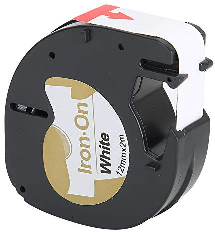 Dekaim Etikettenband Druck Etikettenband Stoff Bügelband Schwarz auf Weiß 12mmx2m für Etikettiermaschine
