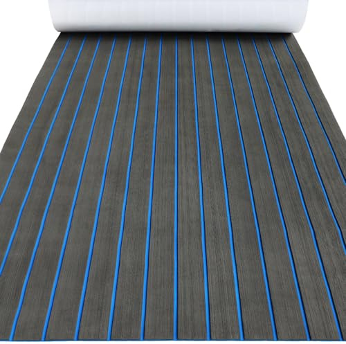 Hzkaicun Eva Schaum Boot Bodenbelag Marine rutschfeste Matte 240x112cm Selbstklebend Teakholzimitat Deck Teppich für Boote Schiffsdecks Yachtboden Schwimmbad Motorboot Schnellboot Kajak