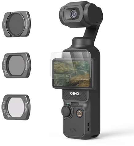 SMALLRIG Magnetic Filters Set Magnetfilter für DJI Osmo Pocket 3, Schwarzdiffusion, Weißdiffusion, CPL-Mehrfachbeschichtungsfilter und Displayschutz - 4775