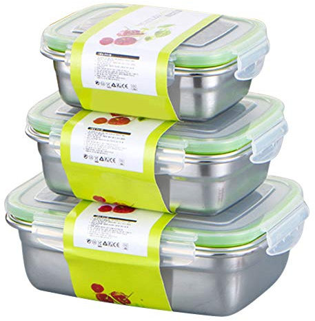 Recipientes Cuadrados de Acero Inoxidable para Alimentos con Tapas, Lonchera Hermética Bento, Recipientes a Prueba de Fugas de Calidad Alimentaria para Almacenamiento en el