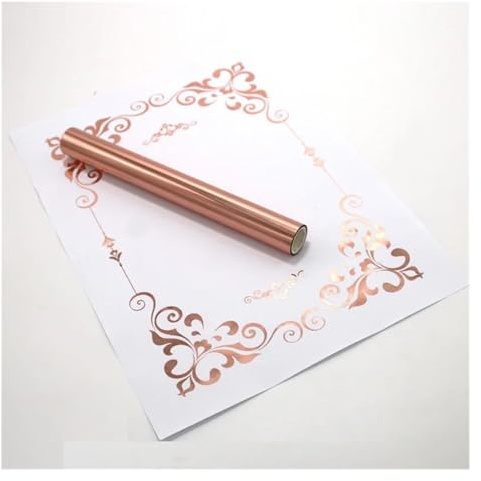 Carta a Caldo Carta stagnola olografica reattiva con Toner for Stampa a Caldo Fai-da-Te da 5 M Tramite Stampante Laser e plastificatrice utilizzata for Realizzare Biglietti d'auguri(Rose Gold)