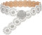 JasGood Breite Scheibengürtel für Damen Leder Aushöhlen Runde Gürtel Western Cowgirl Gürtel Damen Concho Vintage Boho Disc Ledergürtel Verstellbare Taillengürtel für Kleider,Weiß,125cm