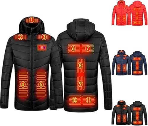 Abrigo con Capucha con calefacción 21 Zonas de calefacción Chaqueta con calefacción for Hombres y Mujeres Chaleco con calefacción con Carga USB Chaqueta cálida con Capucha for Pesca Motocicleta