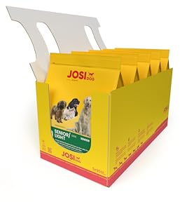 JosiDog Senior/Light | 5X 900g | Hundefutter trocken für ältere Hunde | Premium Trockenfutter für ausgewachsene ältere oder wenig aktive Hunde | leicht & gut bekömmlich | German Quality by JOSERA