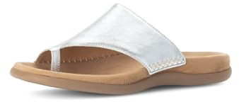 Gabor Damen Pantoletten, Frauen Slipper,Best Fitting,Gartenschuhe,Sommerschuhe,sommerclogs,Sandalen,Freizeitschuhe,Slides,Silber,41 EU / 7.5 UK