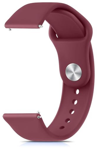 Wanme Bracelet 20MM Compatible pour Garmin Venu Sq 2/Music/Venu 2 Plus/3 Plus/Vívoactive 5/3, Homme Femme, en Silicone (Vin Rouge)