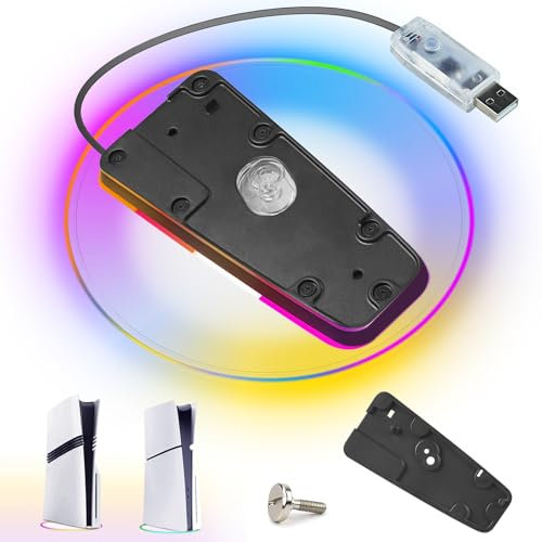HARIKIKI RGB Support Vertical pour Console PS5 Slim Disc & Digital et Play 5, Socle Vertical Compatible avec Playstation 5 Pro Console, Support de Console Peu encombrant