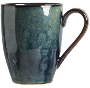 Wovella Ceramic Coffee Cup 17 Ounce Large Coffee Mug with Big Handle Wave Gradient Blue Suitable for Coffee Tea Hot Chocolate Dishwasher Microwave Safe