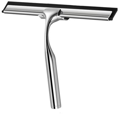 CATOR Raclette de Douche en Acier Inoxydable avec poignée antidérapante pour Salle de Bain, Porte, Miroir de Voiture avec Crochet pour Nettoyer Les vitres de la Voiture - Argent