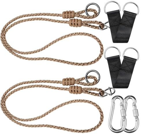 Schaukel Verlängerung 2er Set Schaukelseil Schaukelseile Seile für Schaukeln 1,7m 2 Verbindungsbänder Abriebfest Hohe Tragkraft, Schnelle Montage für Schaukeln, Hängematten, Camping