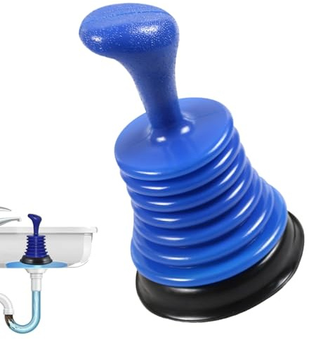 Heavy Duty Sink Plunger – Powerful Drain Unblocker for Toilets, Sinks, Showers – Durable Rubber Cup with Strong Suction – Ergonomic Handle for Easy Use in Bathroom & Kitchen