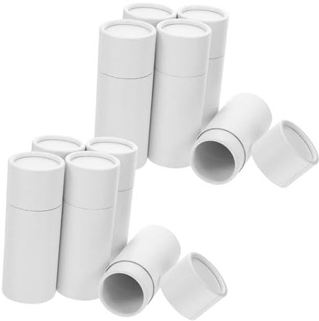 TOPBATHY 10 Pezzi Tubi di Cartone Color Avorio, Scatole Cilindriche in Carta da 20ml per Tè, Confezione Rotonda Versatile per Regali Aziendali e Viaggi