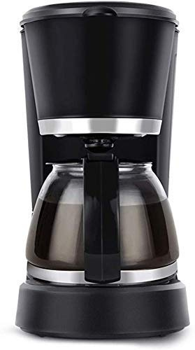 Machine à Café, Machine à Café Filtre, Cafetière Goutte-À-Goutte avec Cruche en Verre de 0,6 l (6 Tasses), Fonction Minuterie, Protection Contre L'Ébullition, 550W, Filtre Lavable; Noir, Compatible a