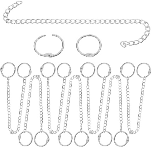 FOYTOKI 10 Pcs Stainless Steel Hanging Chain with Hooks for Tree Labels and Parking Signs, Sturdy Metal Chain with Easy to Carry Design, for Planters and Parking Lots
