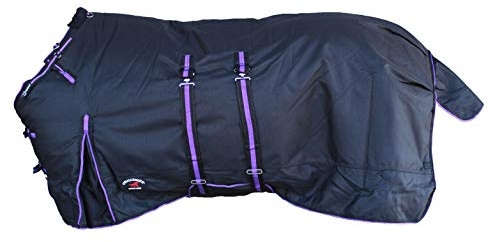 213,4 cm 1200D Pferdedecke wasserdicht Pferd Winter Decke schwere Bauchband 565B