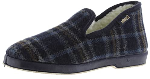 victoria Pantoffeln Unisex Wamba Confortable Karomuster & Schaffell-Interieur & Passende Sohle 200301M für Erwachsene Marino 43