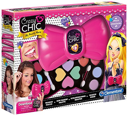 Clementoni Crazy Chic - Trousse Fiocco, Gioco Creativo Bambini 6+ Anni, Set Trucco con Ombretti, Lucidalabbra e Specchietto, Idea Regalo per Comporre Make-Up per Ogni Occasione, 15223