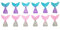 Oblique Unique® 12x Fisch Meerjungfrau Schwanzflosse Flosse als Tisch Deko für Motto Party Baby Shower Kindergeburtstag