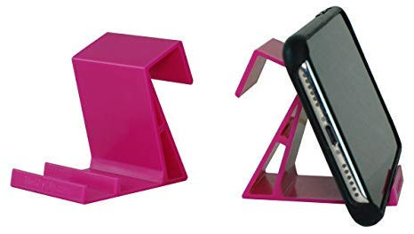 The SkyClip Airplane Cell Phone Back of Seat Inflight Tray Table Clip and Sturdy Phone Stand, Compatible with iPhone, Android, Tablets, and Readers, Travel Must Have (Pink 2 Pack)