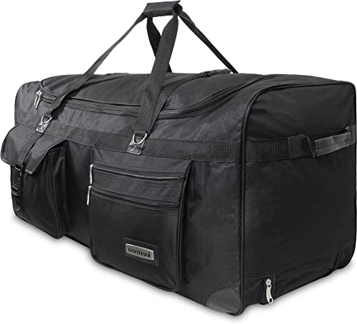 normani Stabile Reisetasche Trolley Big Size XL 80-150 Liter mit 2 Rollen –Robust und wasserabweisend - Leichter Reisetrolley XL Tasche NEU Verschiedene Größen Farbe Schwarz / 150 Liter