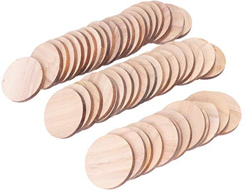 50 Piezas De Madera Redondas Para Manualidades De 5 Cm De Ancho Y 5 Mm De Grosor Seguras Para Niños Y Niñas Para Proyectos Juguetes De Aprendizaje