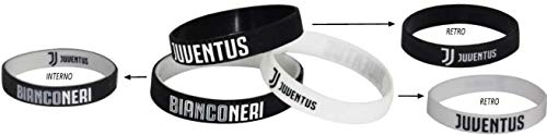 JUVENTUS Set 3 Braccialetti Juve Ufficiale Bambino BIANCONERI BRACCIALI Braccialetto Bracciale Ufficiali in Silicone SET3BRJUBA1345