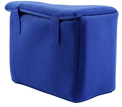 Camera Insert Bag, Portable Camera Inner Partition Padded Nylon Velvet Shockproof Protector Case for SLR DSLR Camera, Protective Cover Micro Single SLR Photography Liner Bag(Blue)