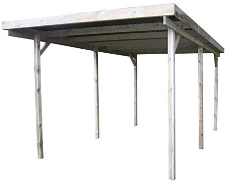 Gardenas Carport en Bois et Panneaux ondulés 3x6 m Basic