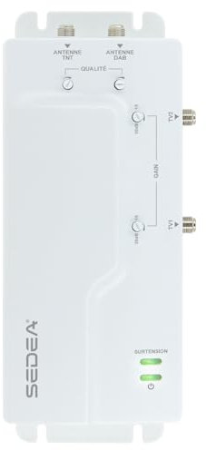 AMPLIFICATEUR Distributeur 2 ENTRÉES TNT ET Dab (FM) 2 Sorties TV Gain 30 DB