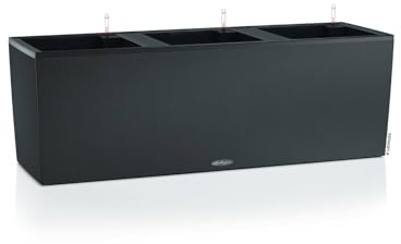 Lechuza Fioriera Rettangolare Trio Stone 30-100x32 H 34 con Auto irrigazione Nero Grafite