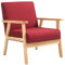 Mingone Sessel Loungesessel Cocktailsessel Gepolsterter Skandinavischer Stil Modern 1 Sitzer Sofa Massivholz für Wohnzimmer Schlafzimmer Rot bis 120kg