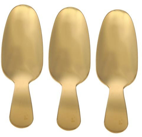 YARNOW 3pcs Short Handle Dessert Spoons Stainless Steel Kitchen Spoons for Tea Serving Practical for Home Tableware