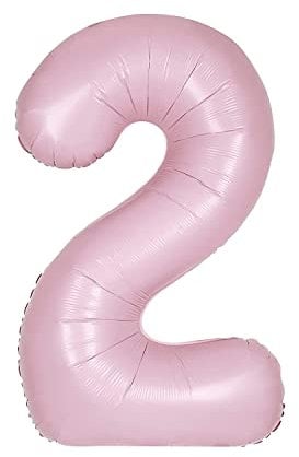 Unique Party 13882 - Giant Foil Number 2 Balloon - 86.3 cm - Matte Baby Pink