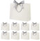 Geschenktüten aus Papier mit Schleife,Papiertüten mit Henkel,Geschenktaschen für Geburtstag, Hochzeit, Festivalfeier, Weihnachten,32 x 25 x 10cm, (Weiß, 8 Stück)
