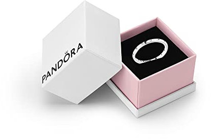 PANDORA Timeless Women's Sterling Silver Simple Sparkling Band Cubic Zirconia Ring, Size 58, With Gift Box