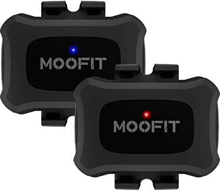 moofit CS9 Geschwindigkeitssensor und Trittfrequenzsensor,Bluetooth & ANT+, Kabelloser Fahrraddrehzahlsensor, IP67 wasserdicht, kompatibel mit Wahoo, Zwift, Peloton, Coosporide, Rouvy, Schwarz