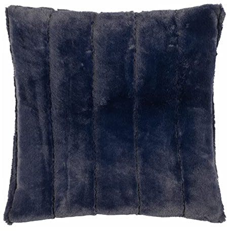 Paoletti Empress Cushion Cover – Soft Faux Fur Velvet Decorative Cushion Case with Concealed Zip for Elegant Home Styling (Navy - 45x45cm)