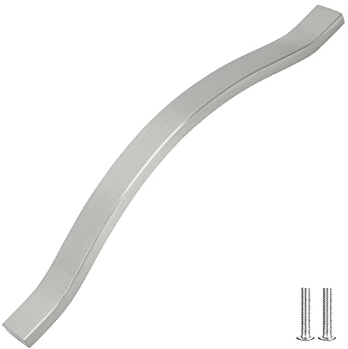 Decoranddecor Bow Pull Handles for Cabinets Cupboards Furnitures Alloy Material (Brushed Chrome, 192mm)