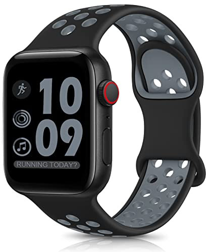DigiHero Sport Straps Compatible with Apple Watch 41mm 40mm 38mm 49mm 46mm 45mm 44mm 42mm for Women Men, Breathable Soft Silicone Replacement Wrist Strap for iWatch Series 10/9/8/7/6/5/4/3/SE/Ultra B