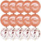 DOJoykey 30th Birthday Balloons - 10pcs Metallic Rose Gold, 5pcs Confetti, 12in Latex for Party Decoration